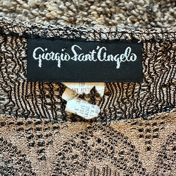 VTG GIORGIO SANT'ANGELO Lace Fringe Crop Top Size 14 Designer Boho Eclectic Chic - Picture 7 of 8